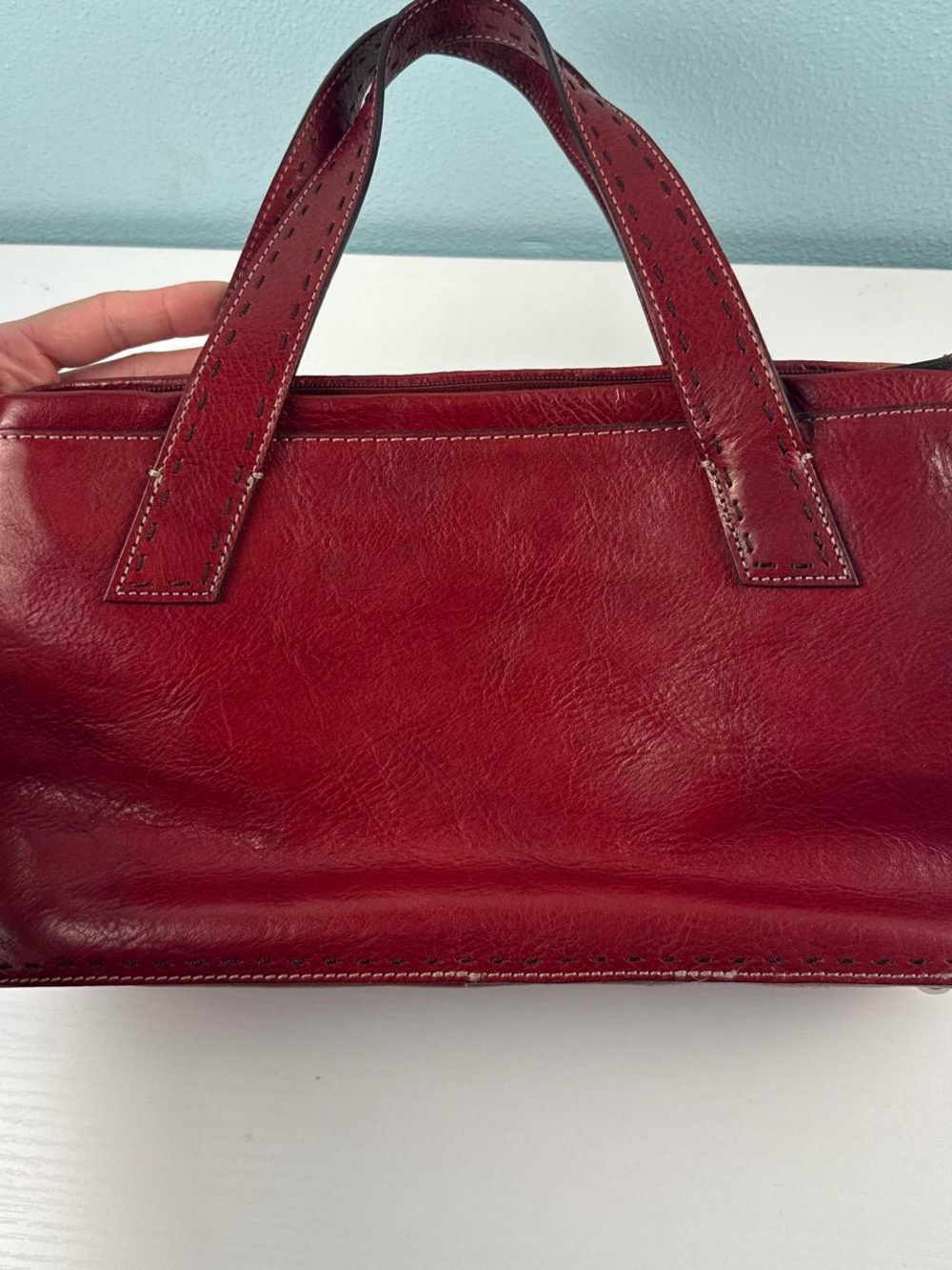 Fossil Sedona Dark Cognac Red Leather Saddle Shoulder Bag - Picture 3 of 8